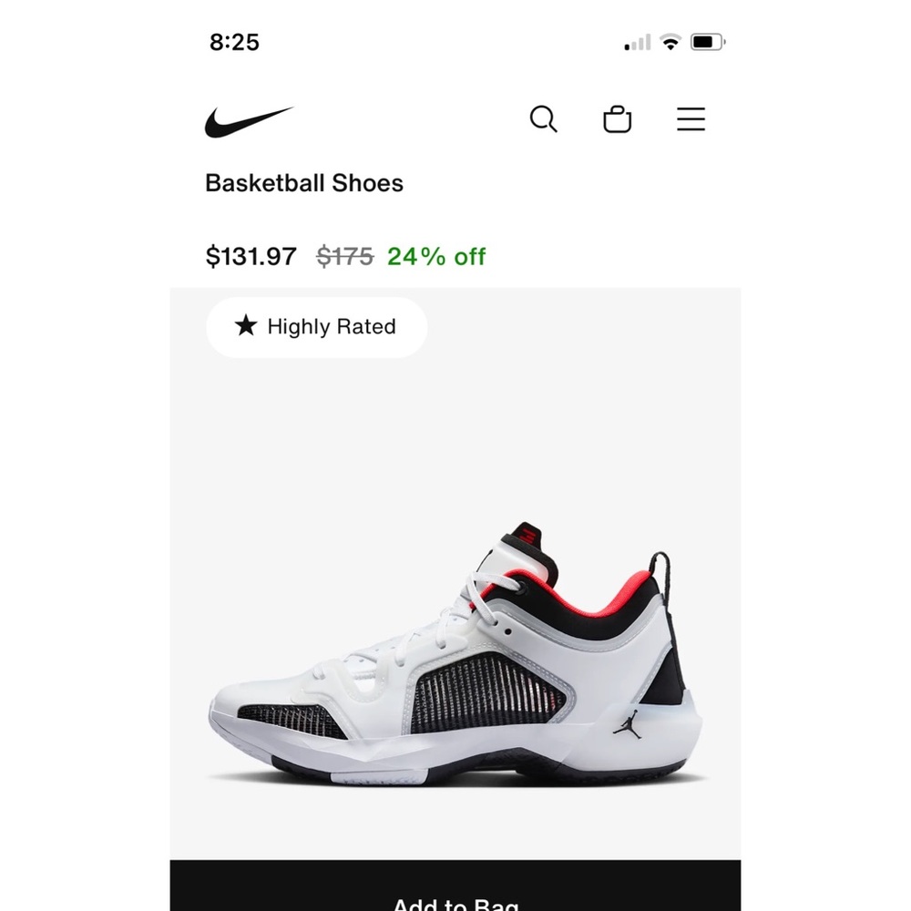 NIKE XXXVII LOW • size 10.5 men’s basketball shoes • never worn